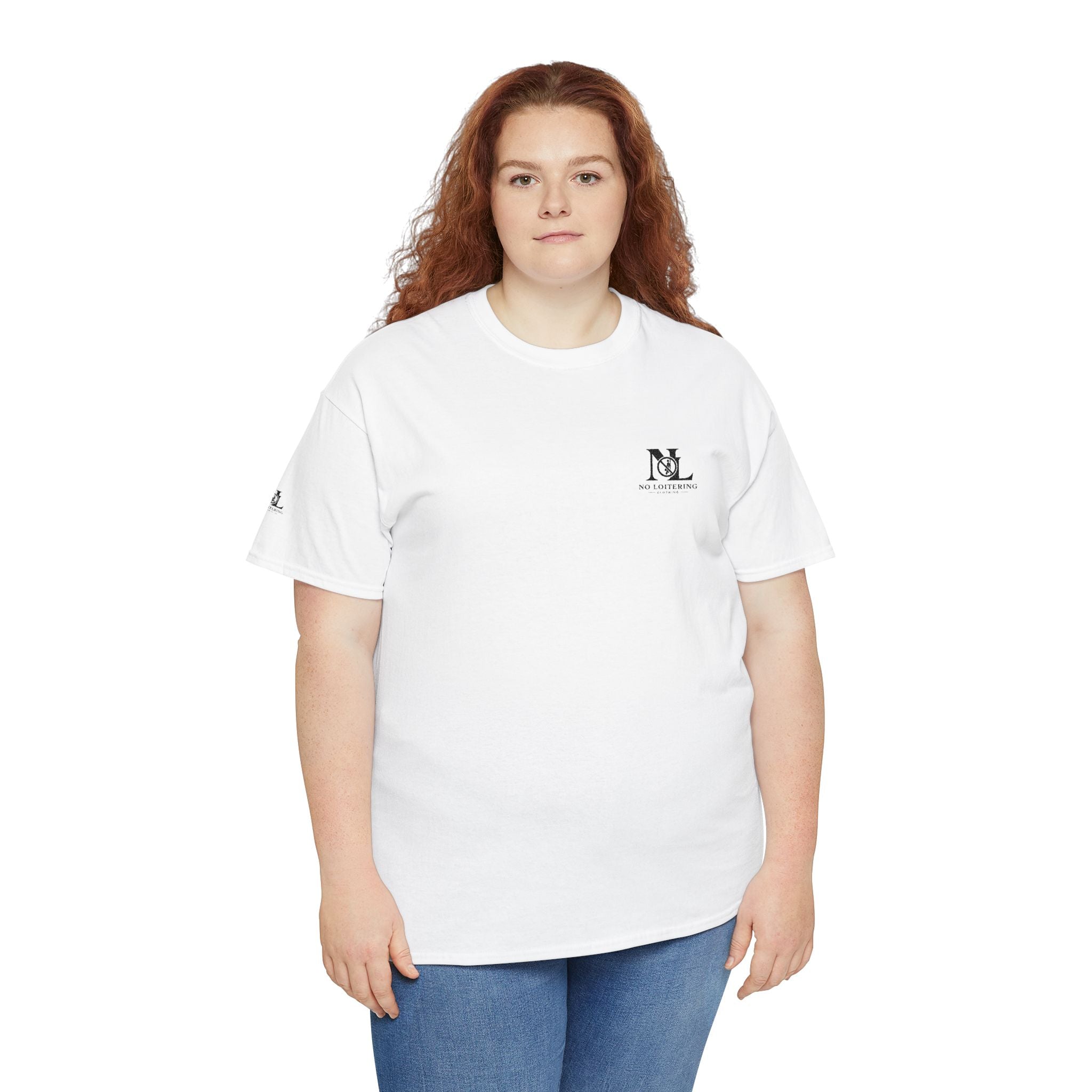 No Loitering Minimalist White Graphic T-Shirt
