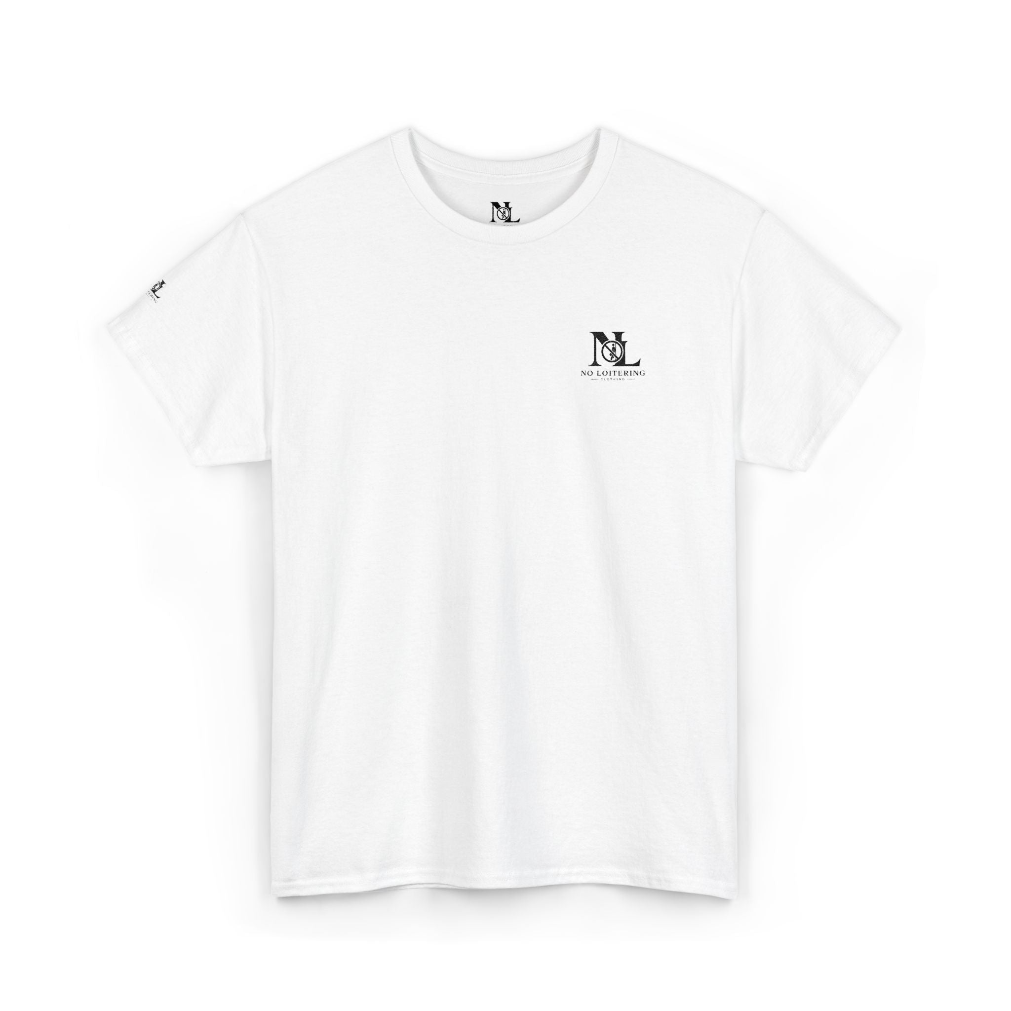 No Loitering Minimalist White Graphic T-Shirt