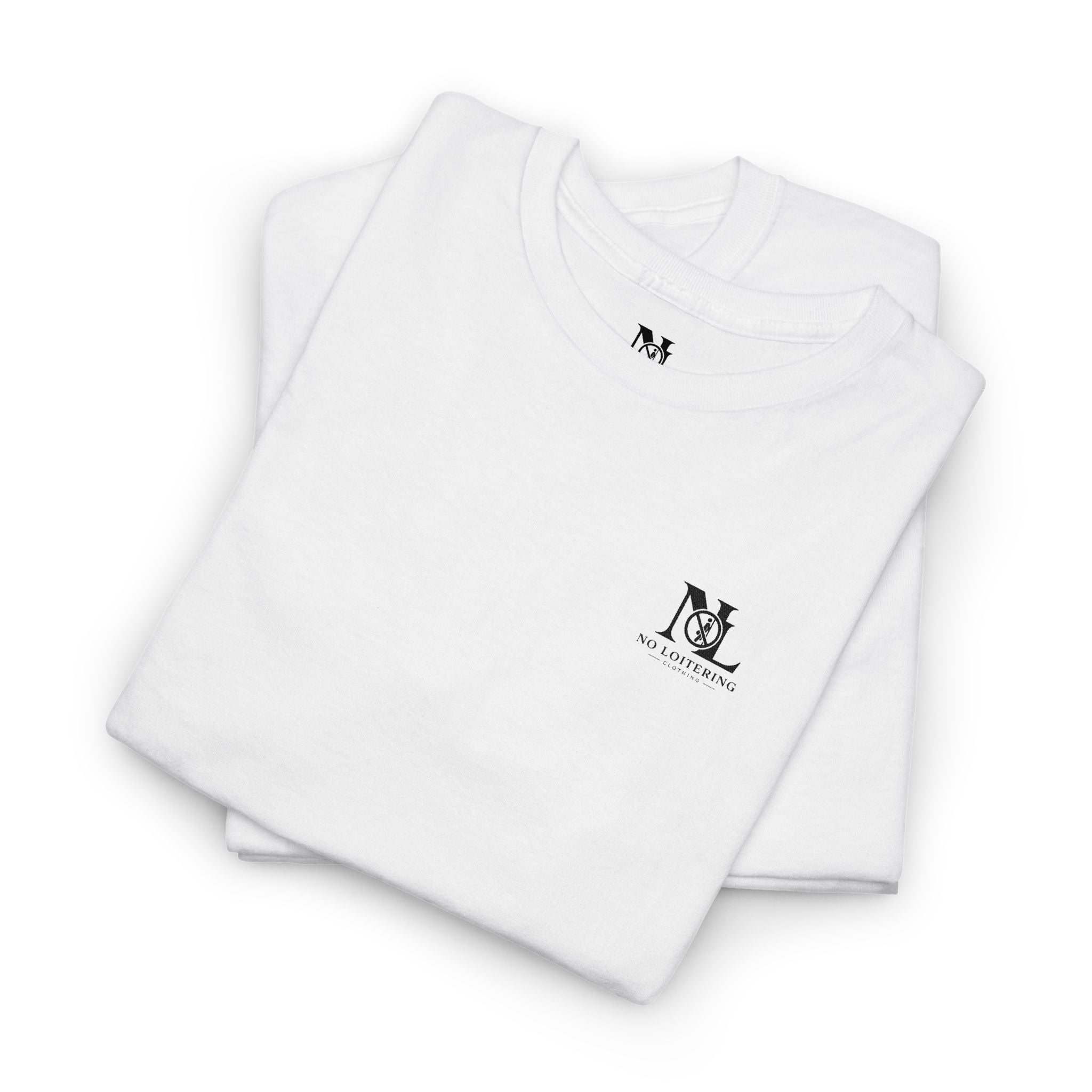 No Loitering Minimalist White Graphic T-Shirt