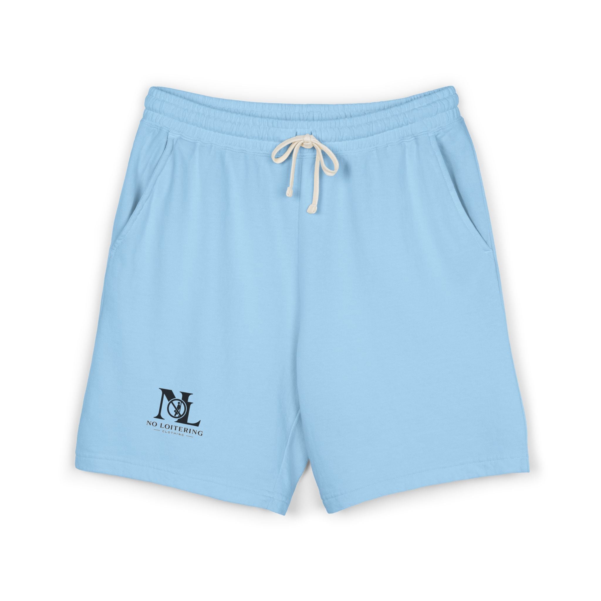 Fleece Sweat Shorts - Minimal 'No Loitering' Logo Athletic Lounge Shorts