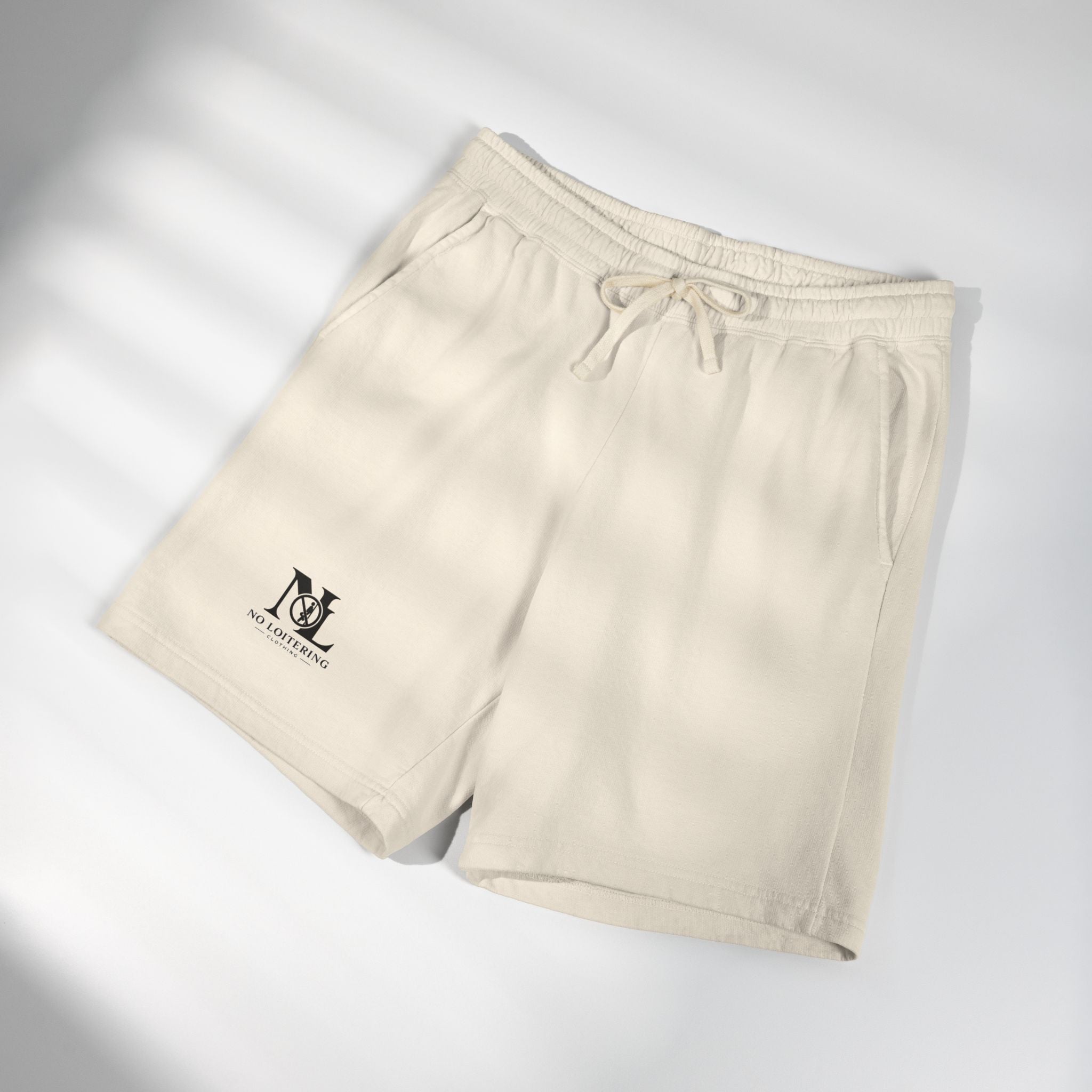 Fleece Sweat Shorts - Minimal 'No Loitering' Logo Athletic Lounge Shorts