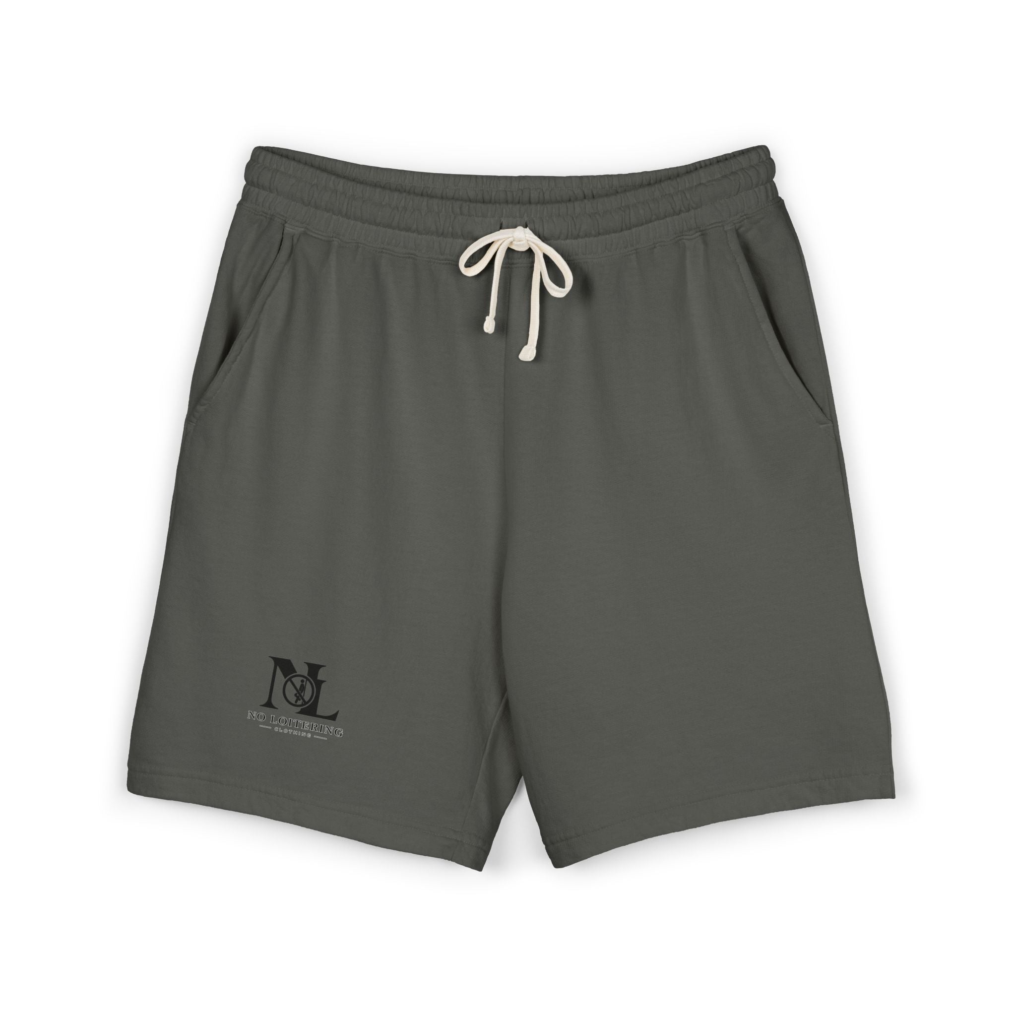 Fleece Sweat Shorts - Minimal 'No Loitering' Logo Athletic Lounge Shorts