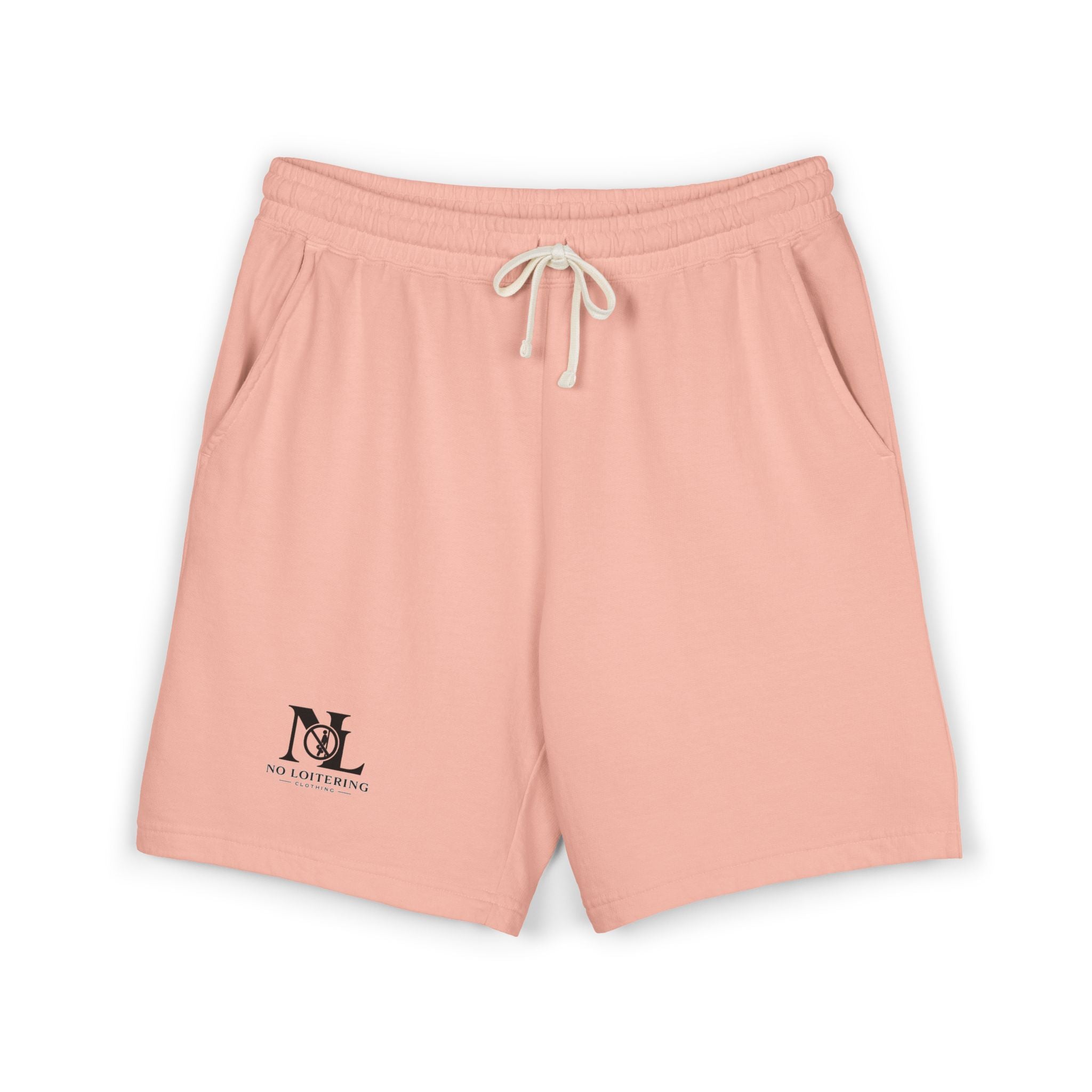Fleece Sweat Shorts - Minimal 'No Loitering' Logo Athletic Lounge Shorts