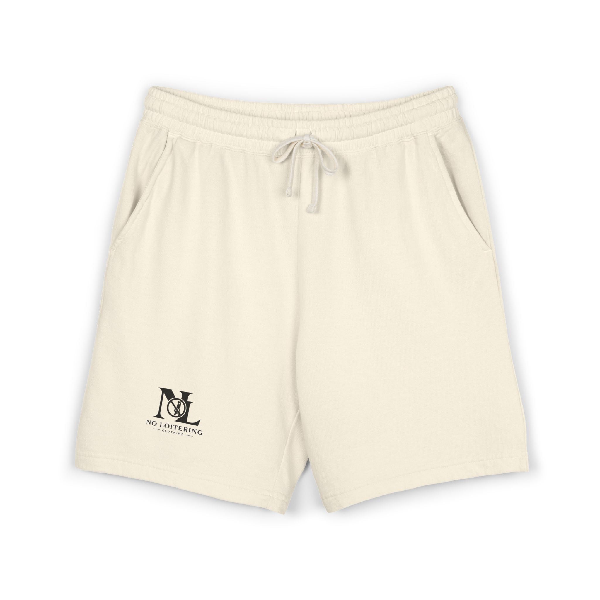Fleece Sweat Shorts - Minimal 'No Loitering' Logo Athletic Lounge Shorts